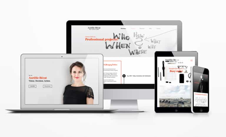 Aurelie Becat personal branding website mockup