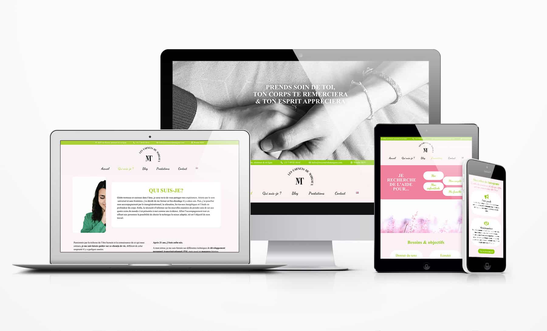 Mockup d'un site internet pour client avec la vue responsive.