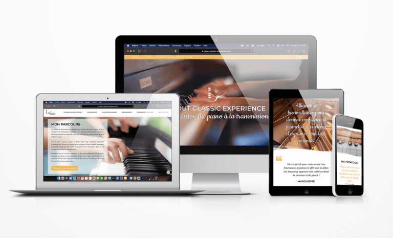 Mockup d'un site internet pour client avec la vue responsive