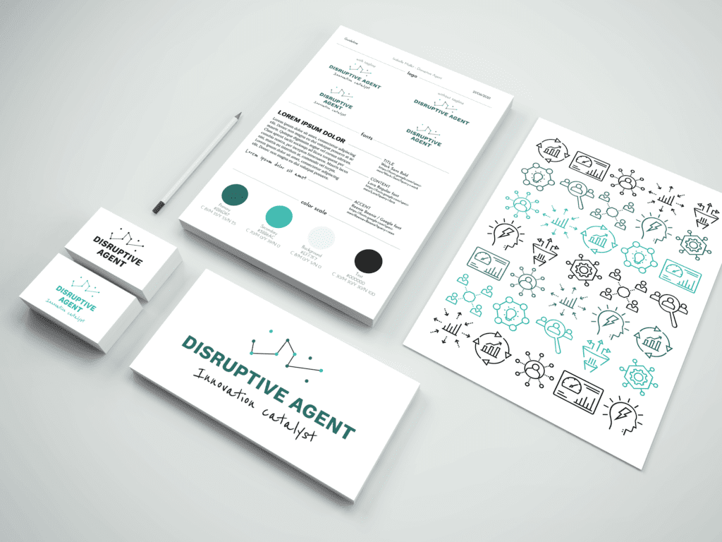 Mockup d'identité visuelle complète de client.