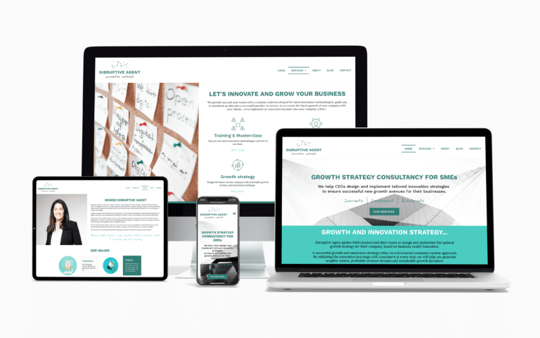 Mockup d'un site internet pour client avec la vue responsive.