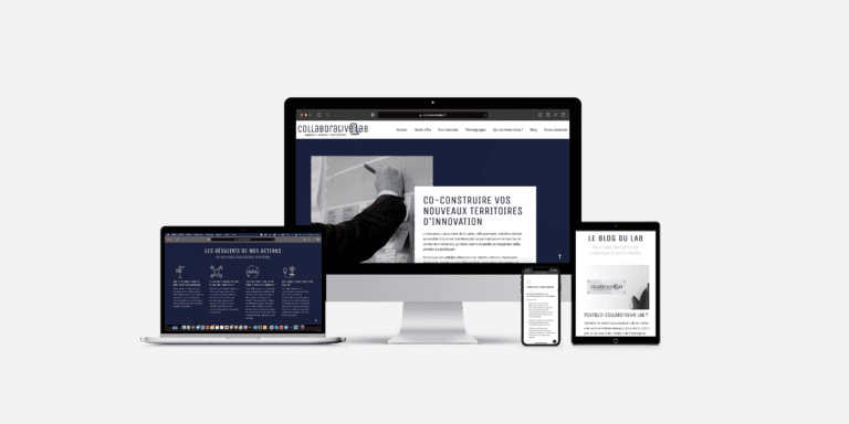 Mockup d'un site internet pour client avec la vue responsive
