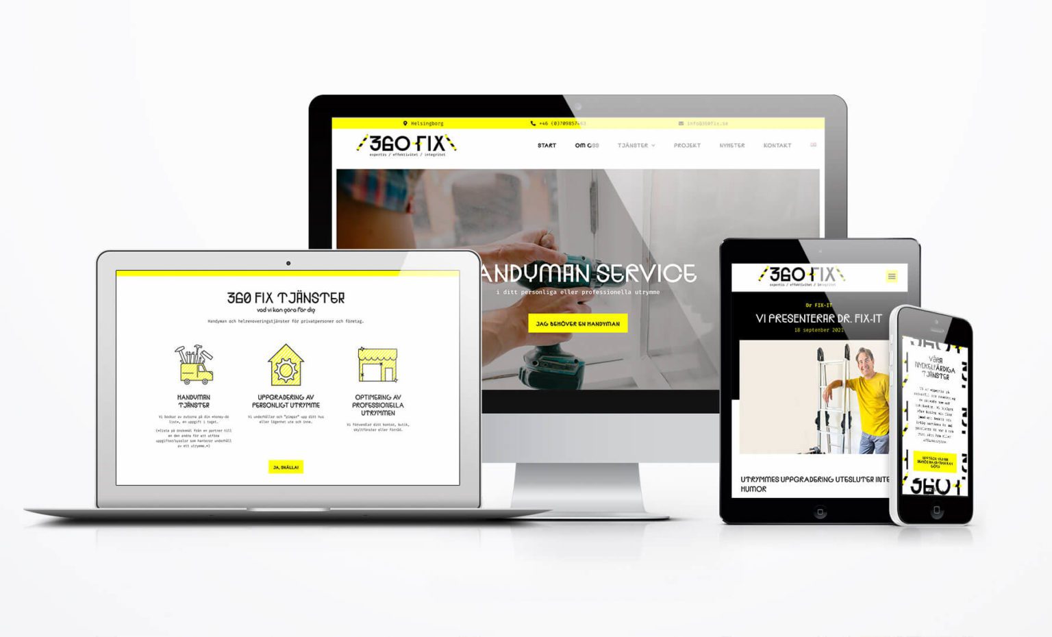 Mockup d'un site internet pour client avec la vue responsive