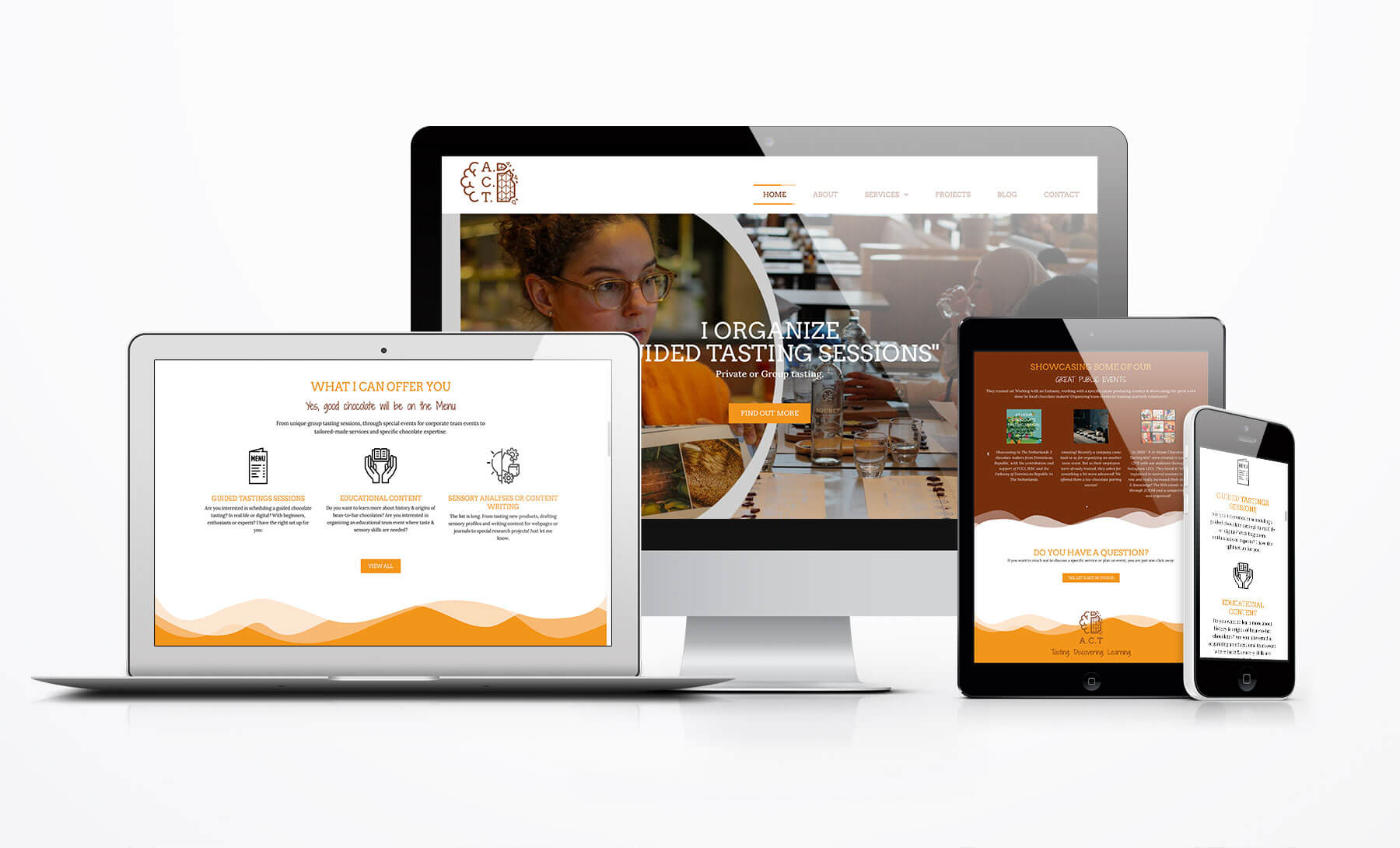 Mockup d'un site internet pour client avec la vue responsive