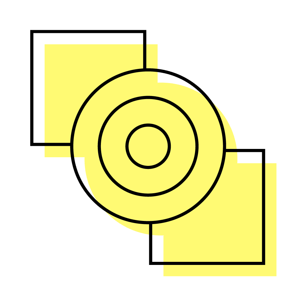 Black & yellow icon of the visual identity of Incubator studio to illustrate "brand design"